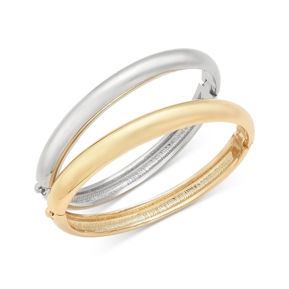 On 34th 2-Pc. Two-Tone Bangle Bracelets